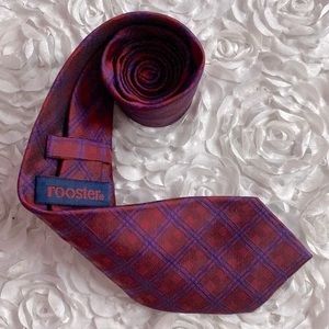 New Mens Rooster silk plaid‎ tie